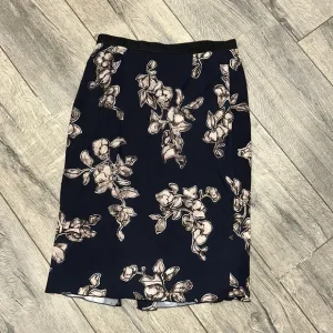 • Marc Jacobs • Floral Silk Midi Skirt Lined Women’s Black Cream 2