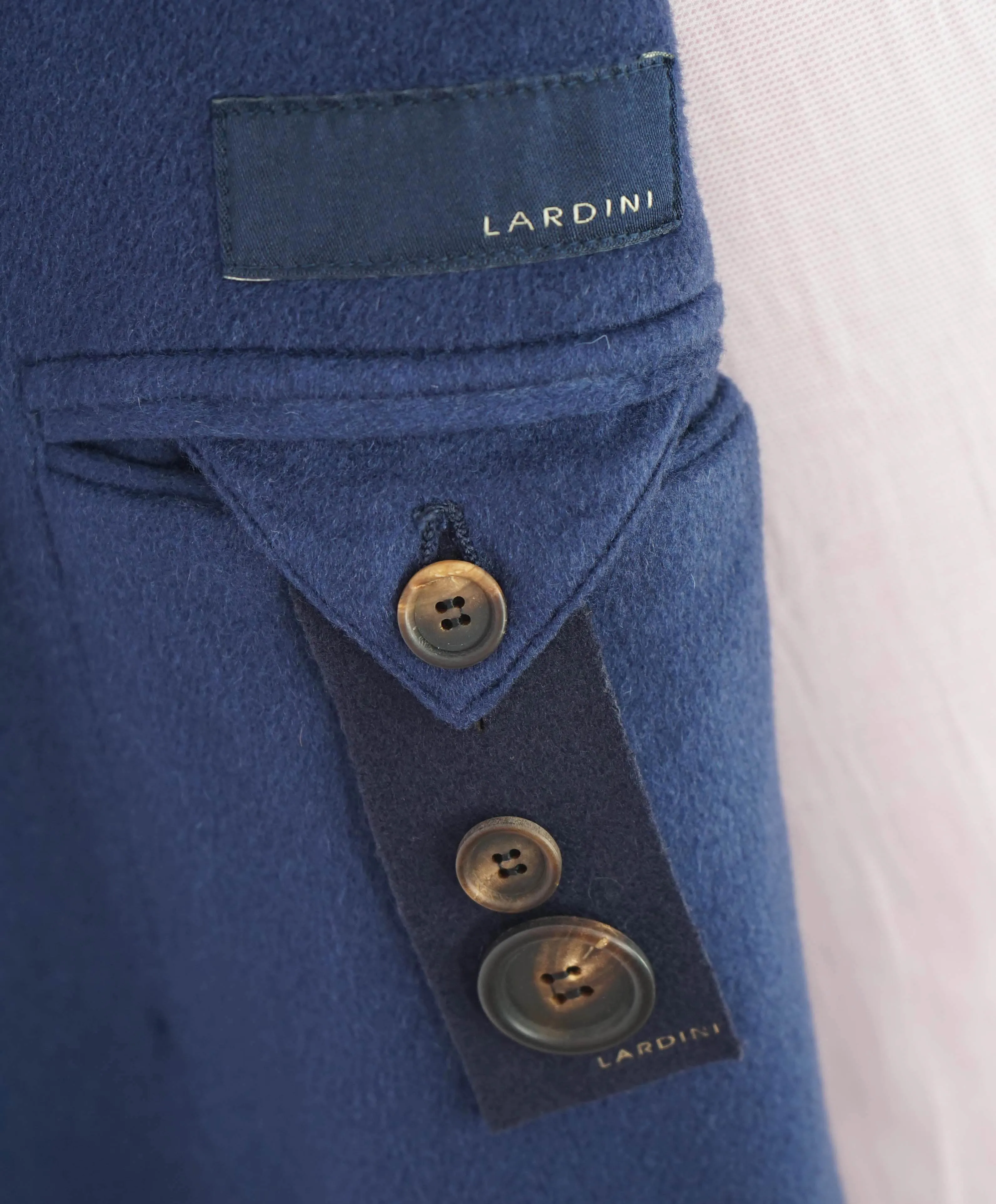 $1,920 LARDINI - *PURE CASHMERE* Double Breasted Blue Car Coat - 40R