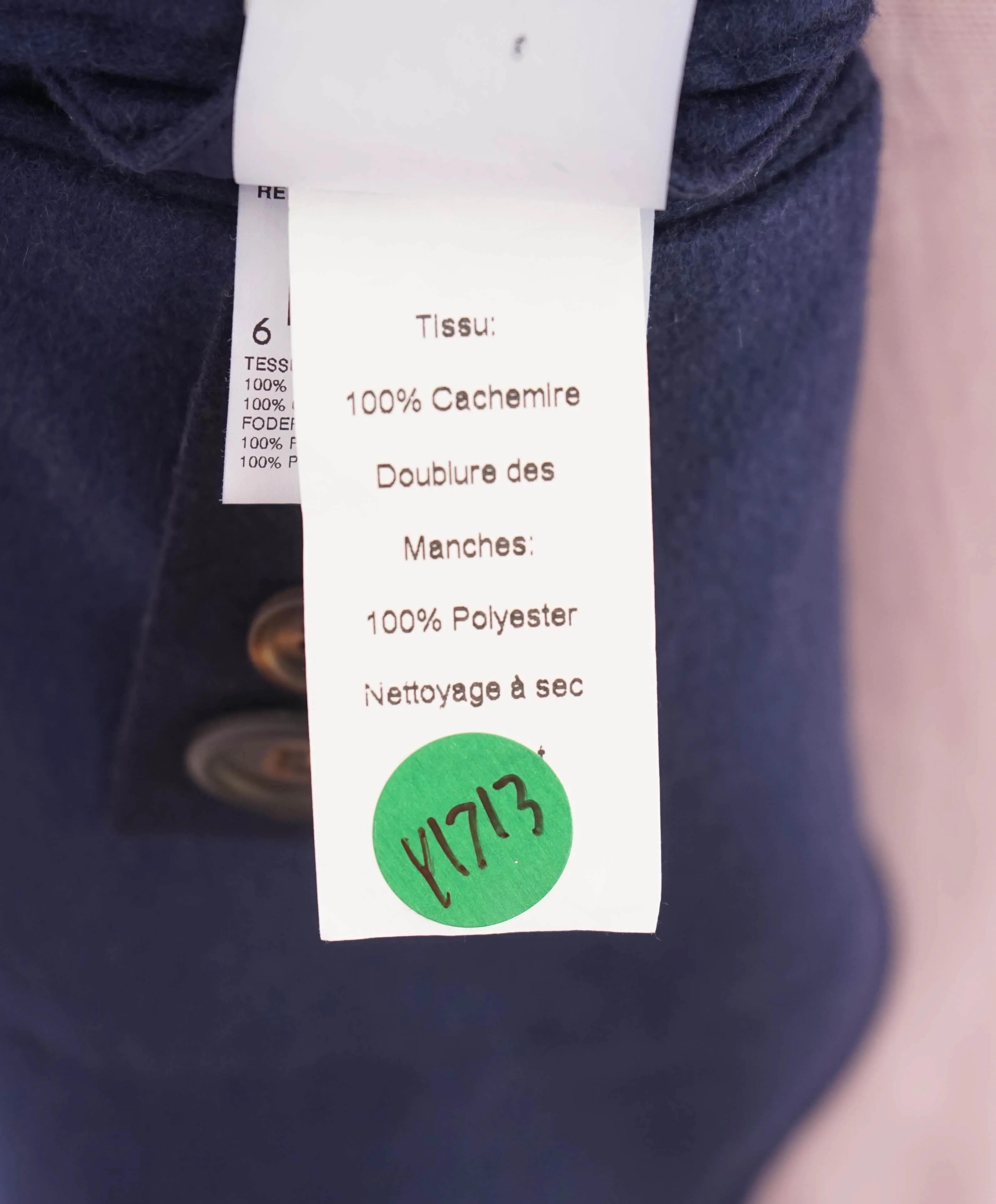 $1,920 LARDINI - *PURE CASHMERE* Double Breasted Blue Car Coat - 40R