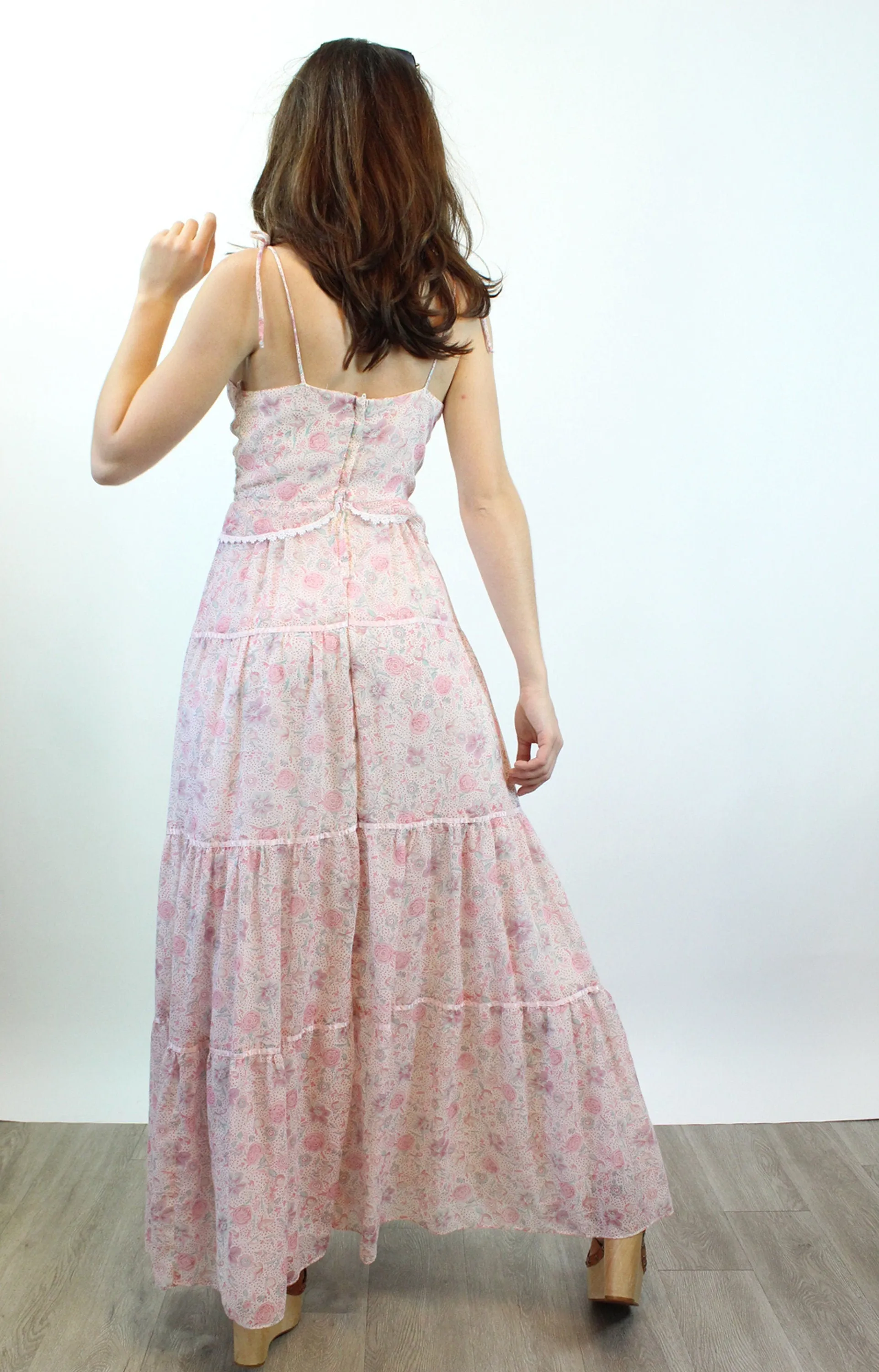 1970s CANDI JONES floral maxi dress xs | new spring summer