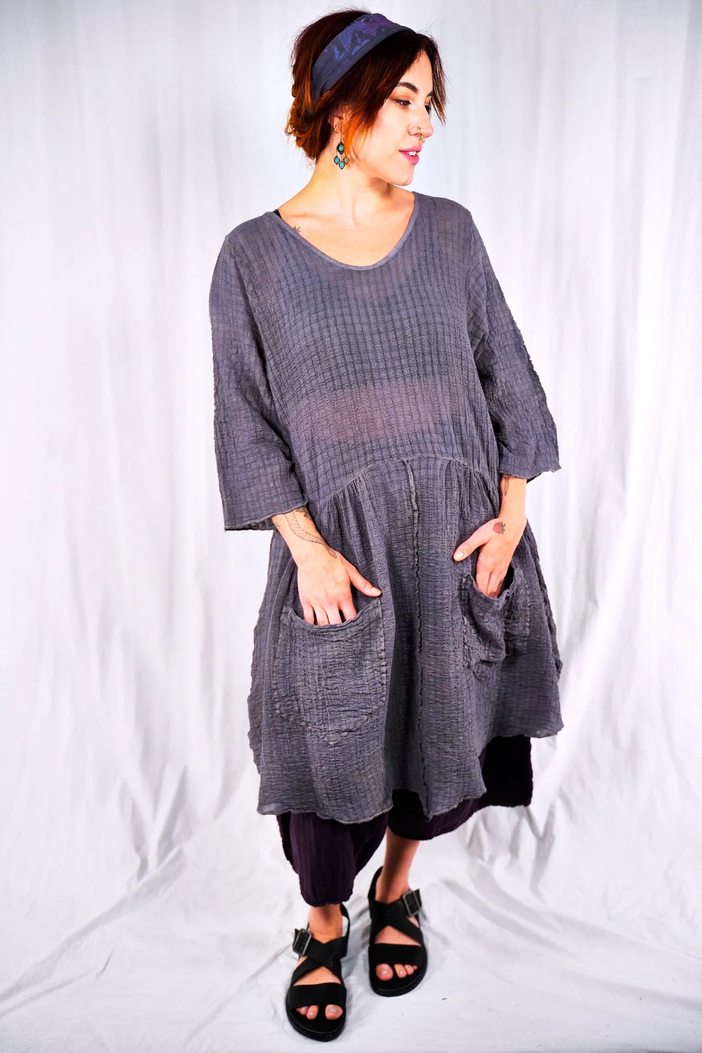 2259 Hand Dyed 2 Pocket Crinkle Dress Urban