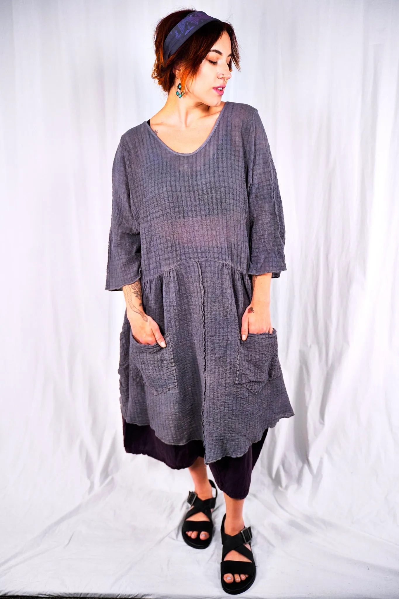 2259 Hand Dyed 2 Pocket Crinkle Dress Urban
