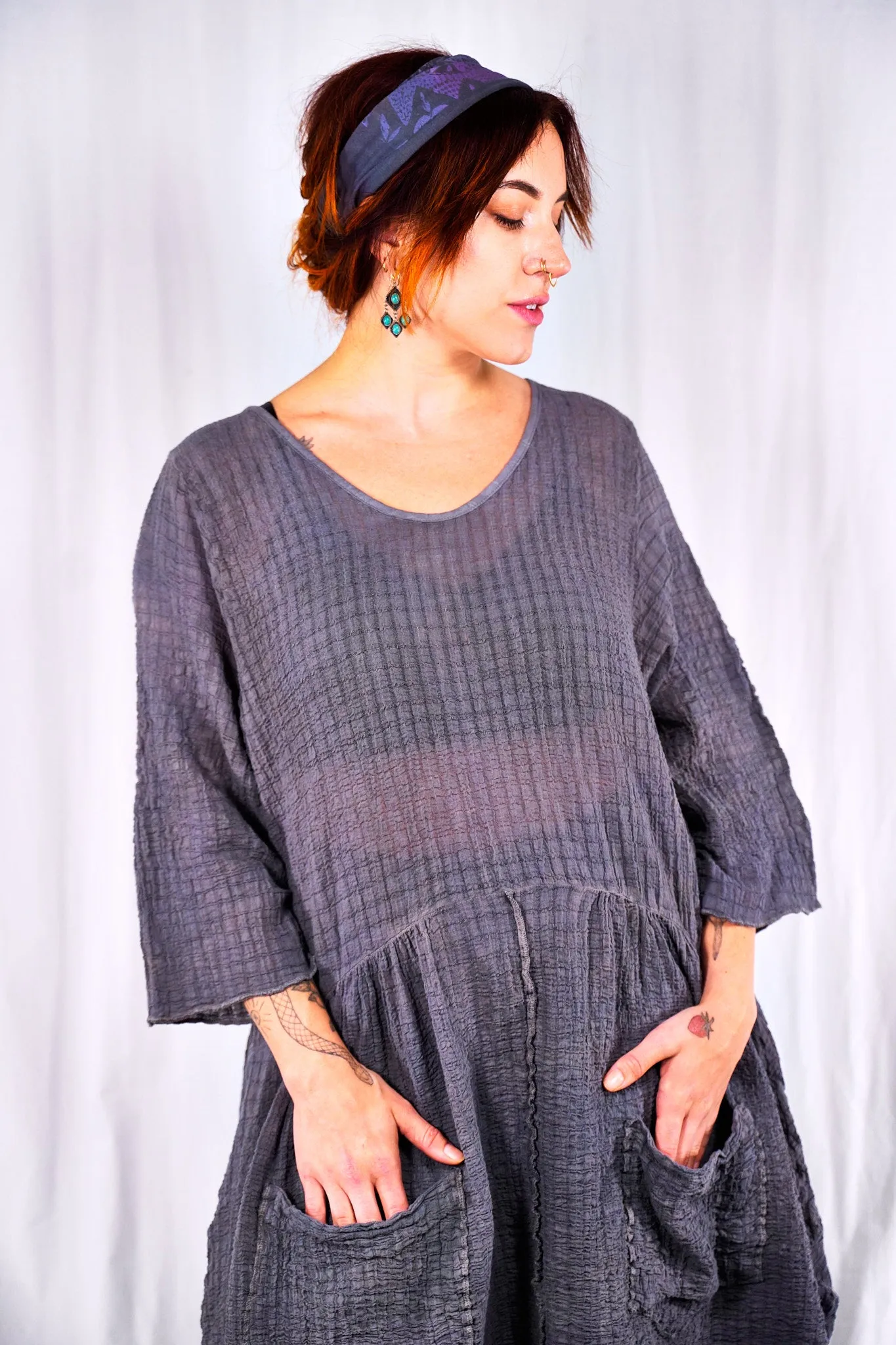2259 Hand Dyed 2 Pocket Crinkle Dress Urban