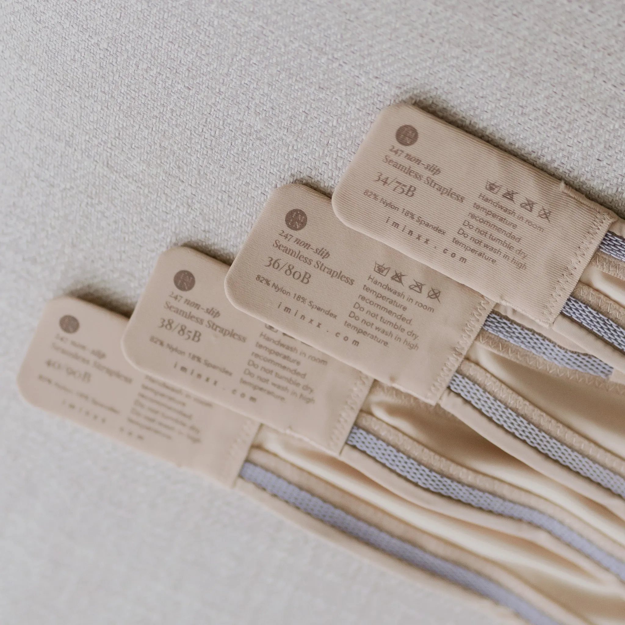 247 Seamless! 100% Non-Slip Strapless Wireless Bra in Almond Nude