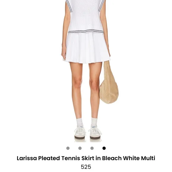 525 Larissa Pleated Tennis Skirt in beach white multi