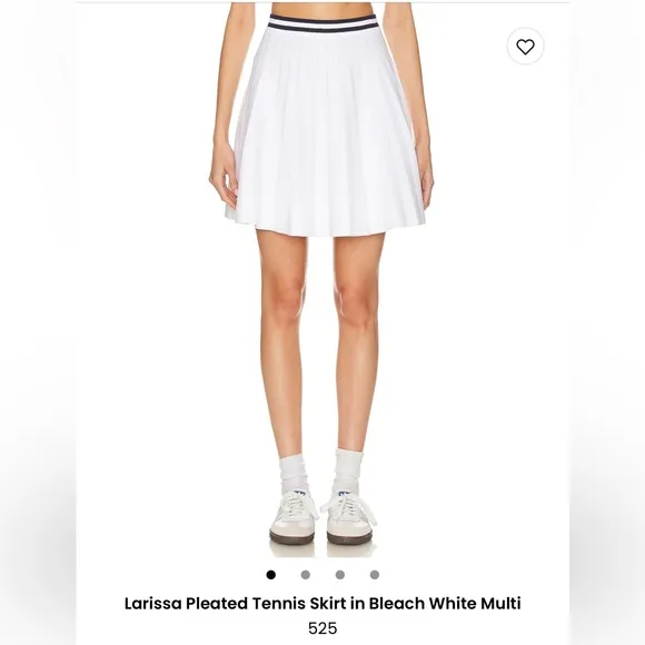 525 Larissa Pleated Tennis Skirt in beach white multi
