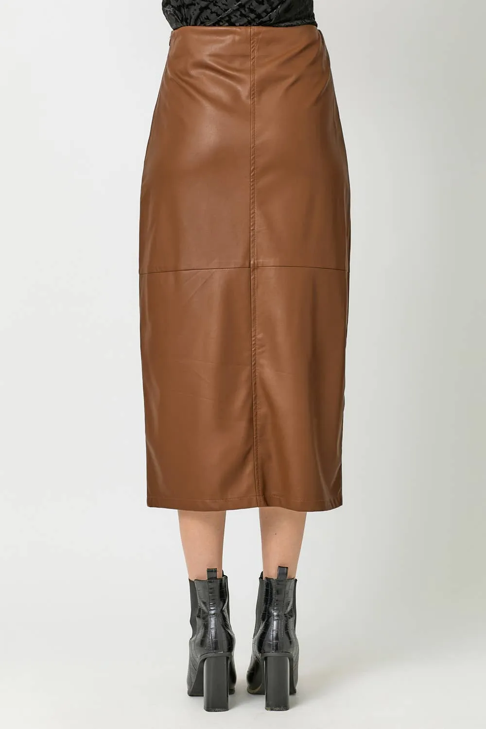 60845 Leather Midi Skirt