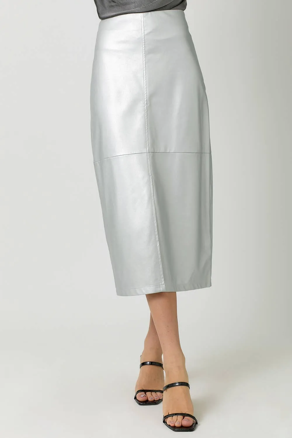 60845 Leather Midi Skirt