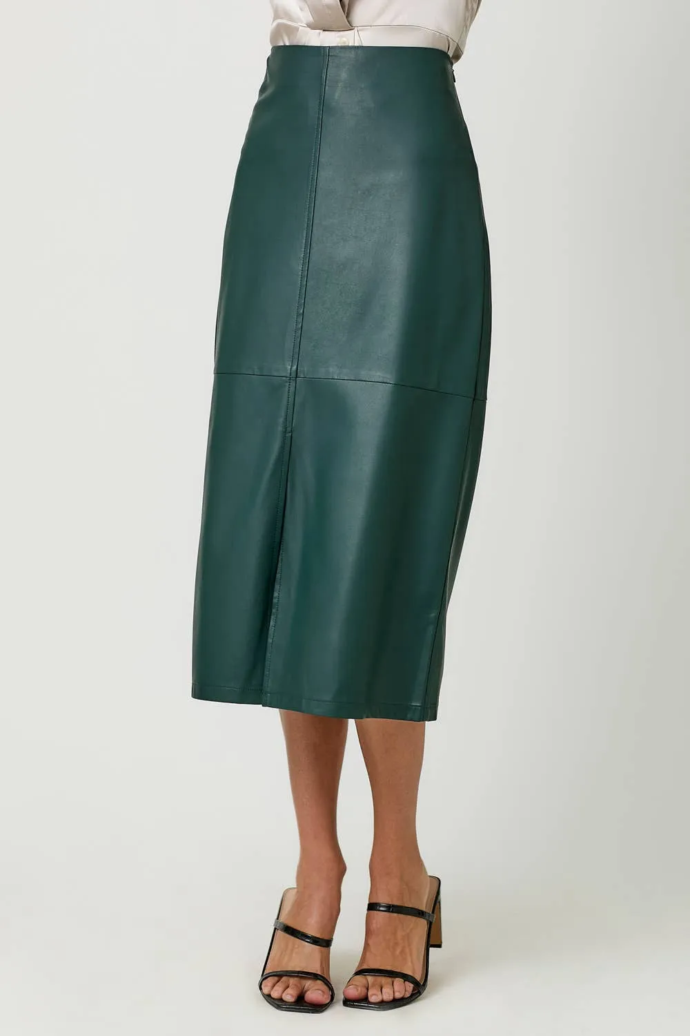 60845 Leather Midi Skirt