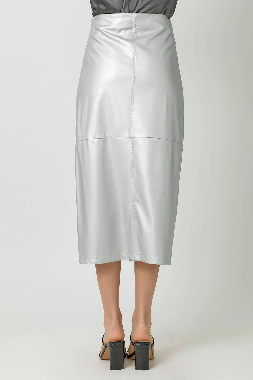 60845 Leather Midi Skirt
