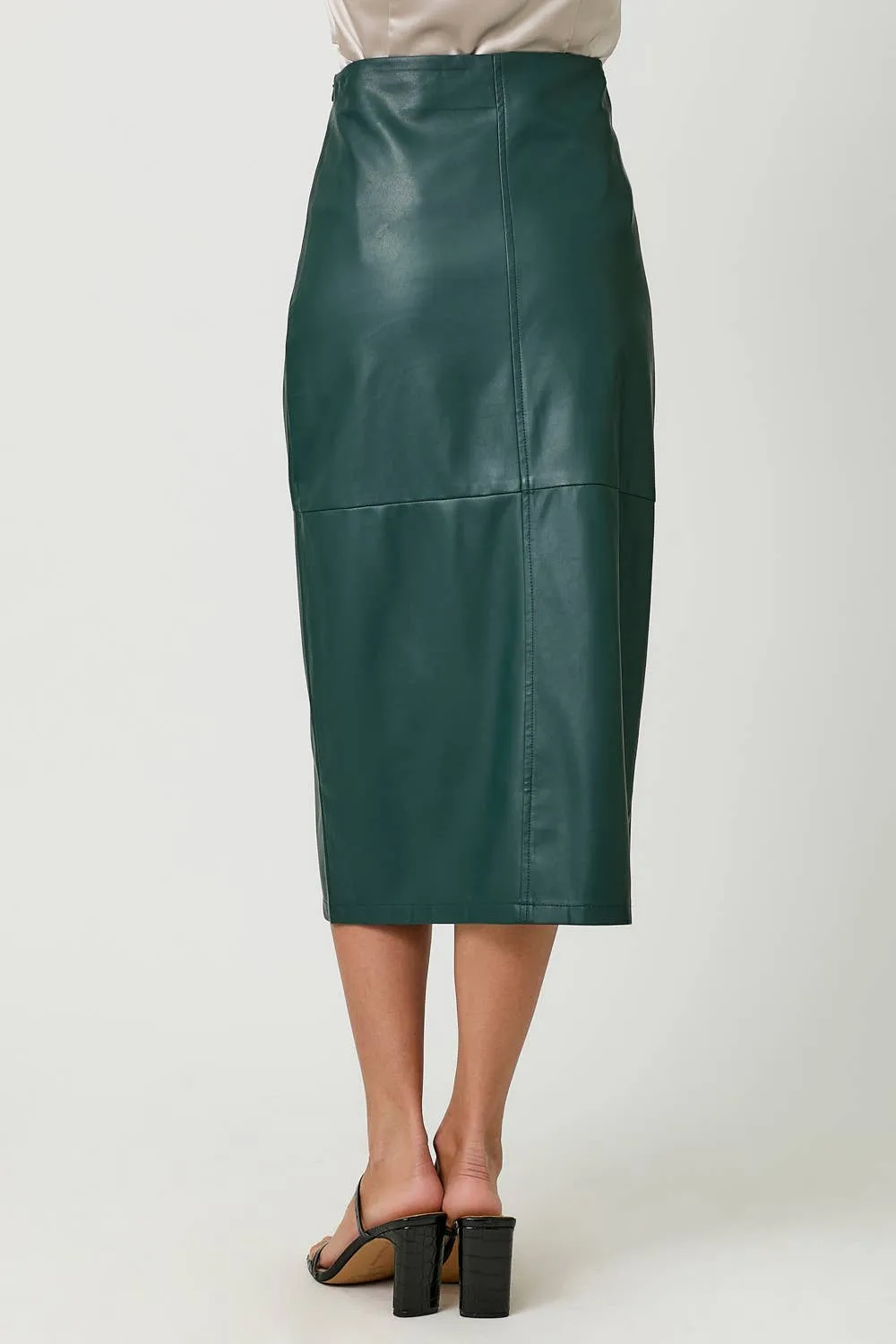 60845 Leather Midi Skirt