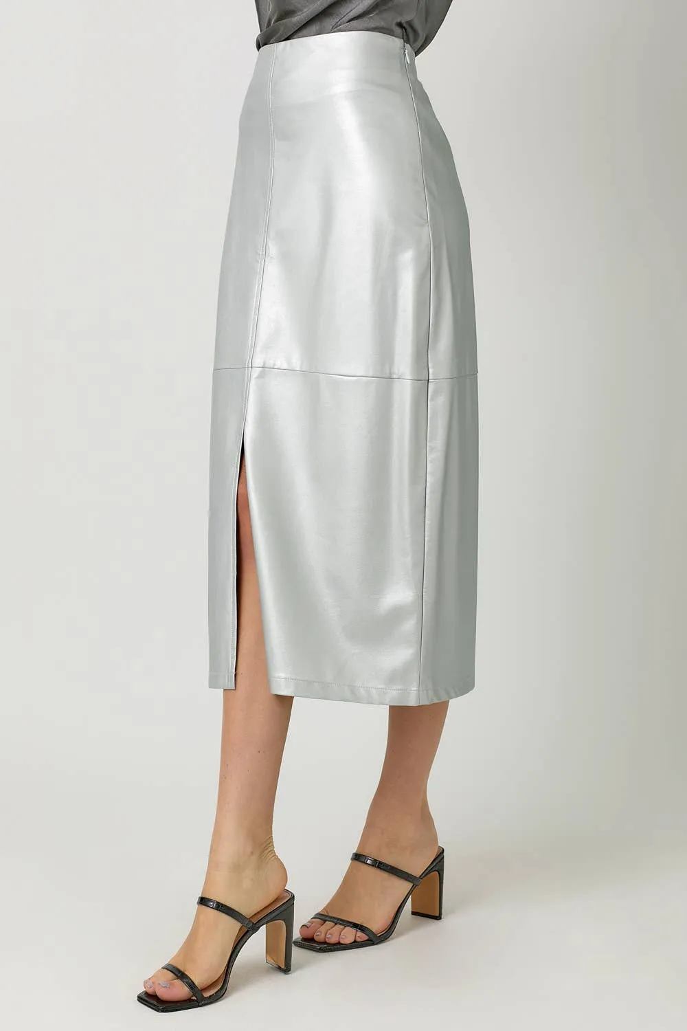 60845 Leather Midi Skirt