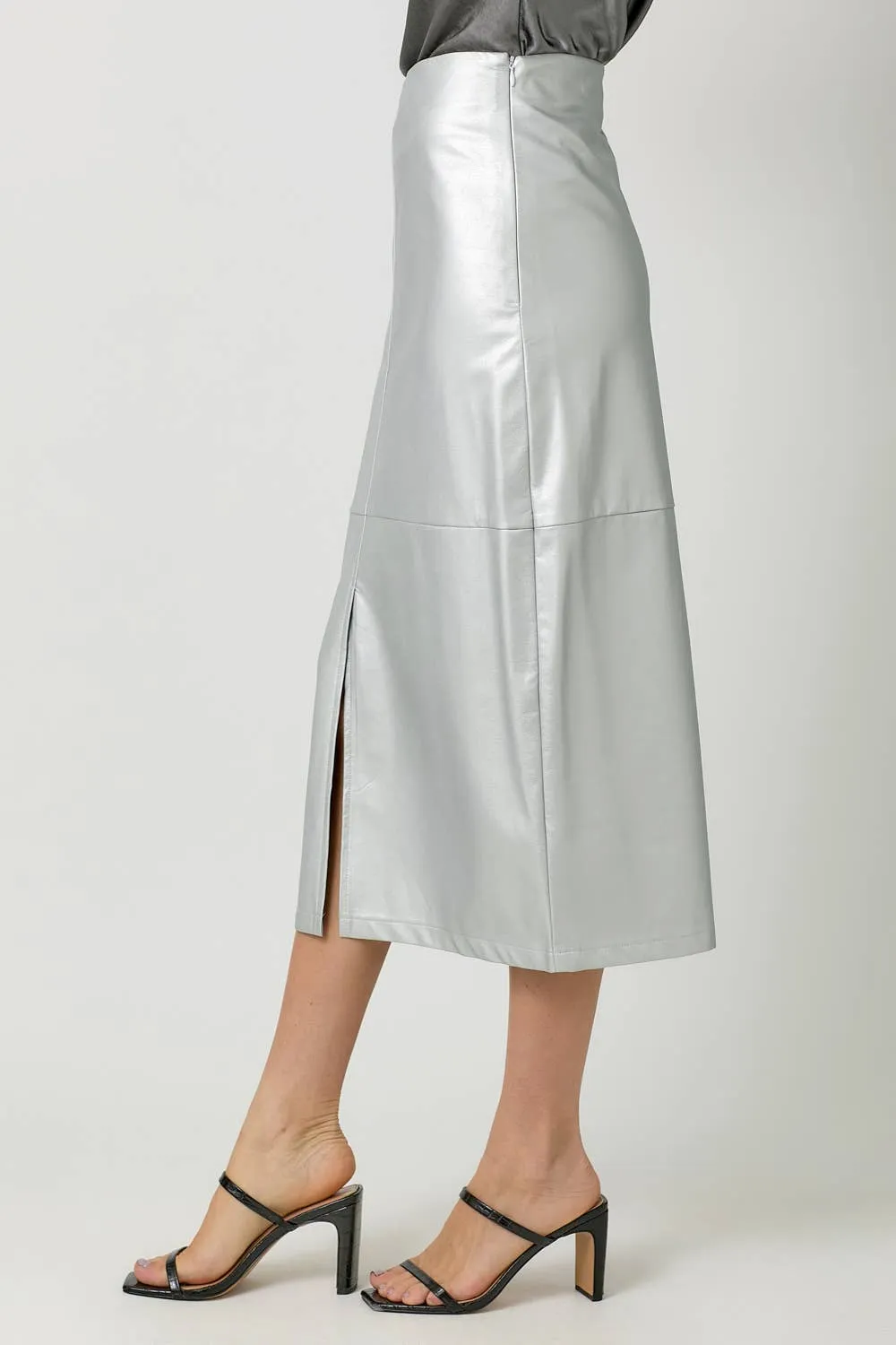 60845 Leather Midi Skirt