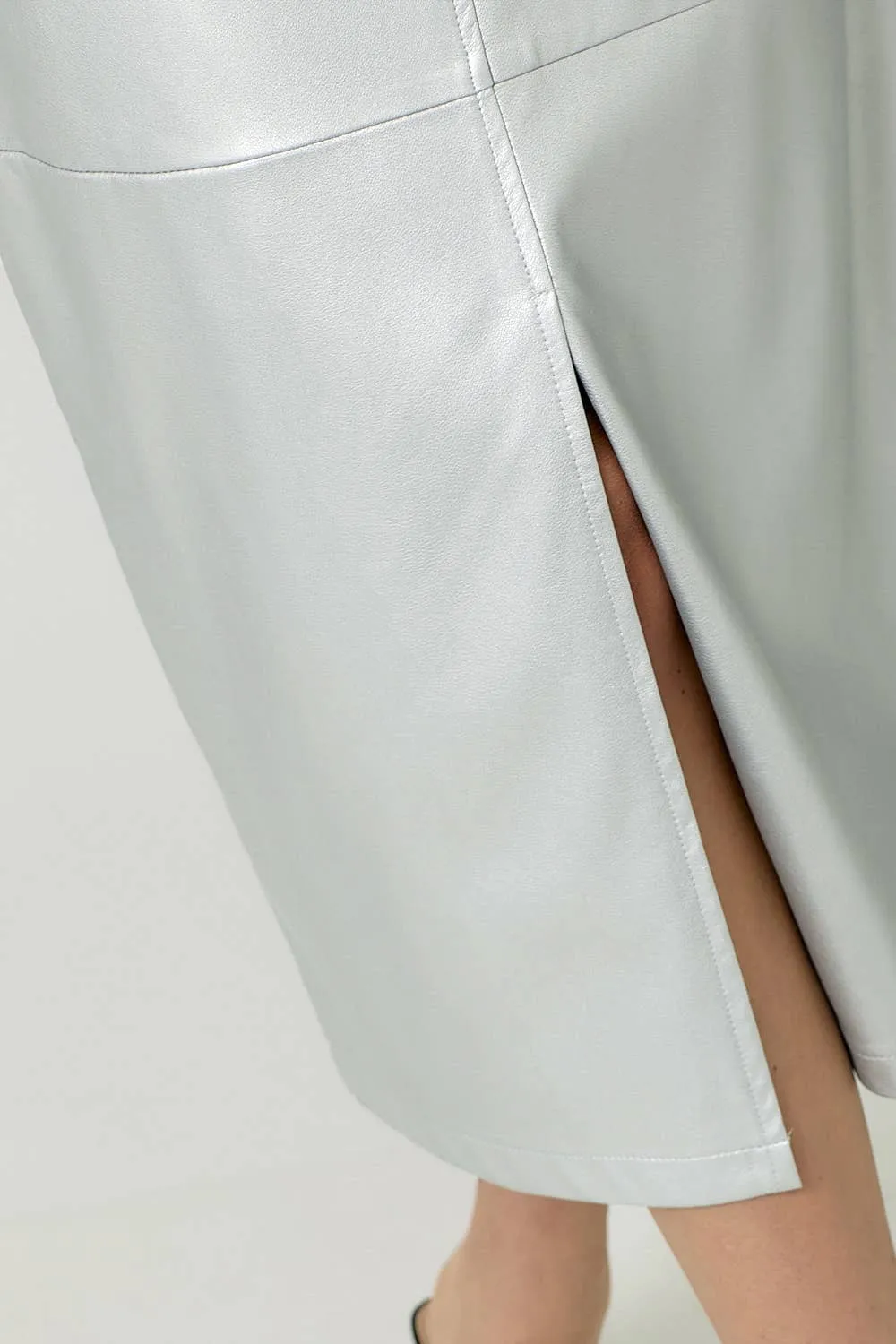 60845 Leather Midi Skirt