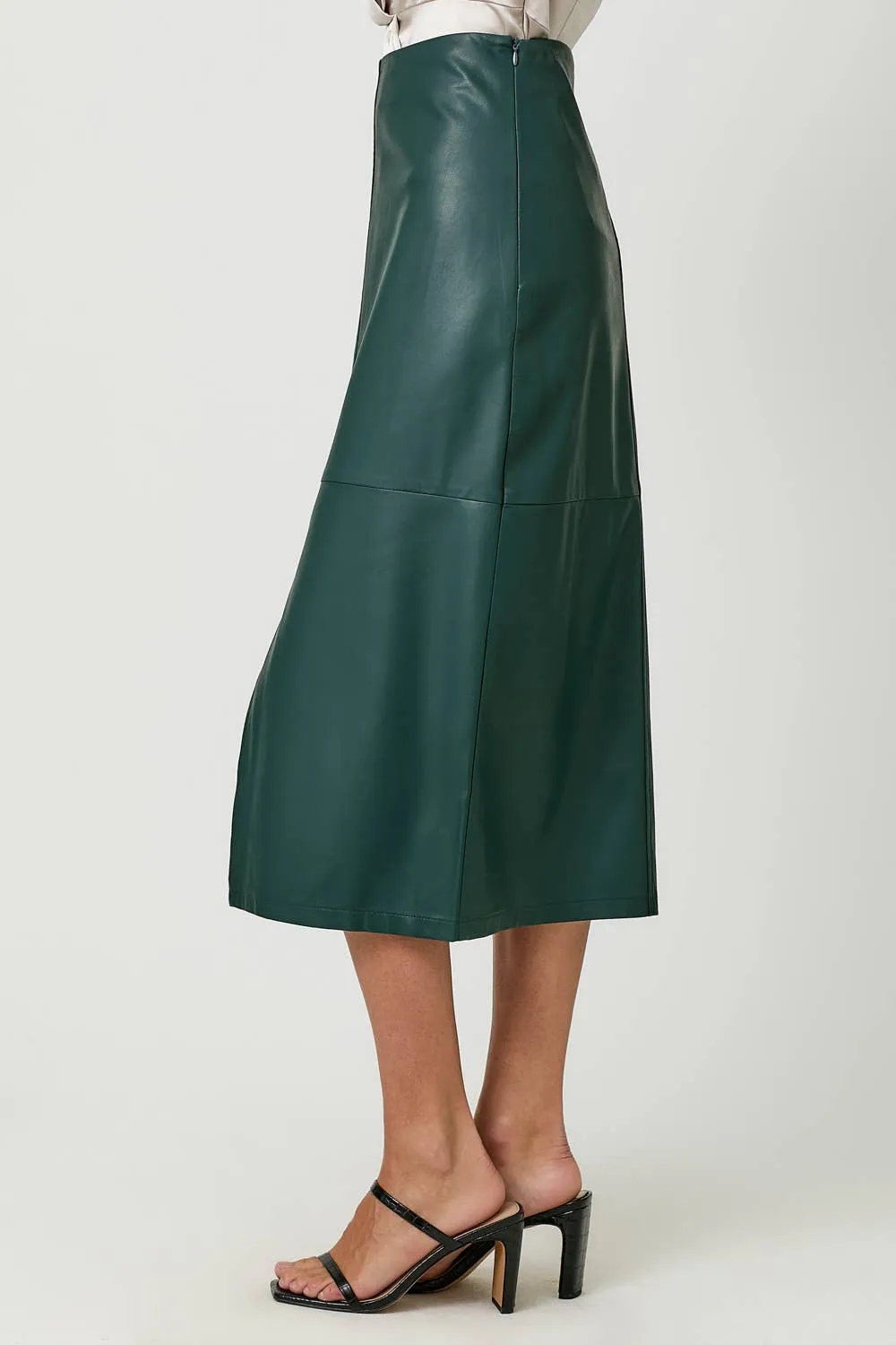 60845 Leather Midi Skirt