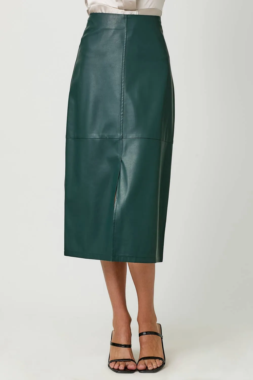60845 Leather Midi Skirt