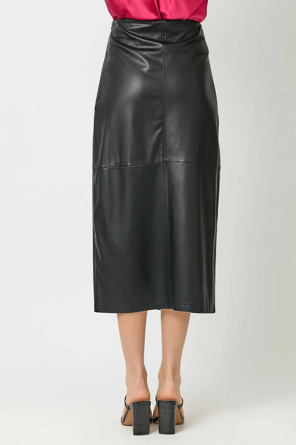 60845 Leather Midi Skirt