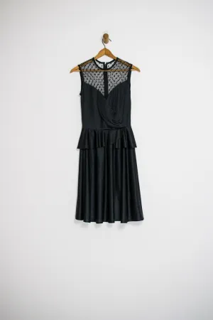 70’s SWEETHEART PEPLUM DRESS / SMALL