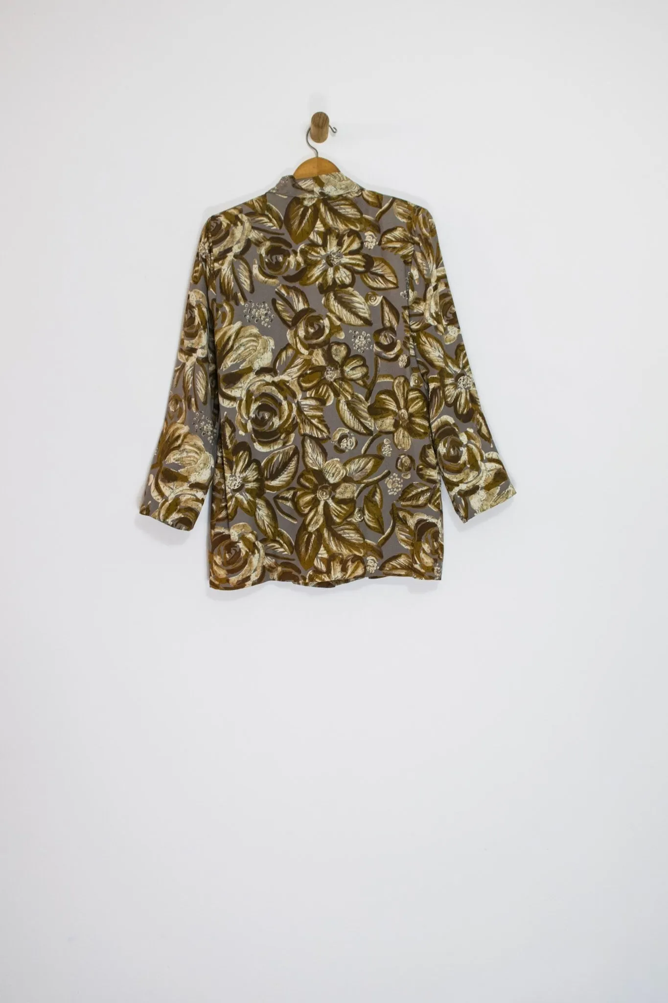 80’s BROWN FLORAL BLAZER / MEDIUM