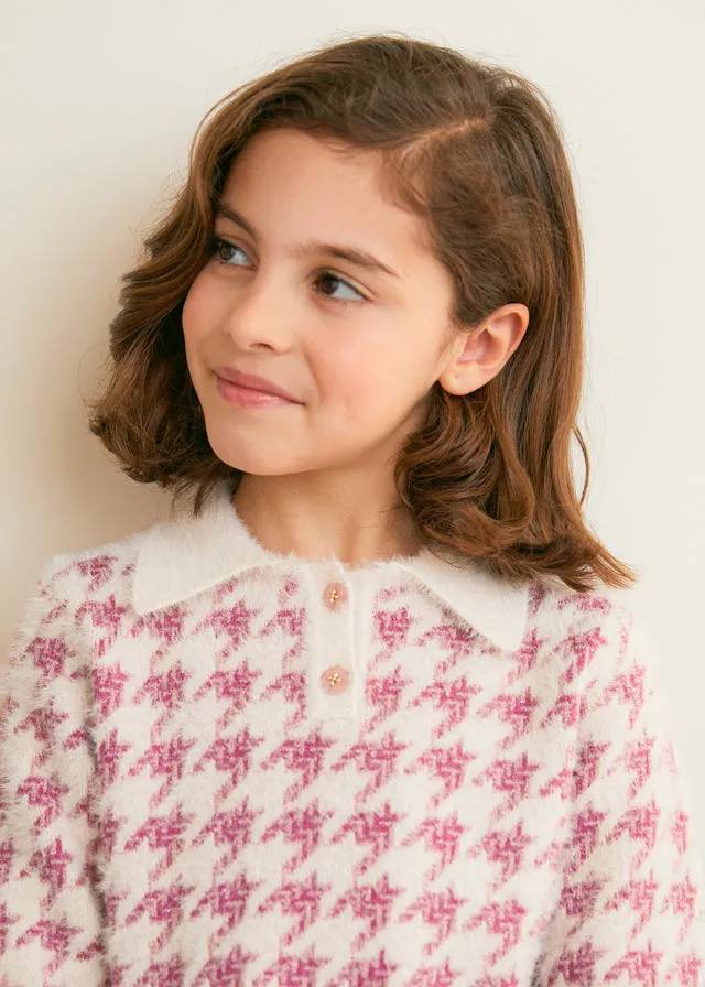 Abel & Lula 5545 Houndstooth Knit Skirt Set In Stock Now