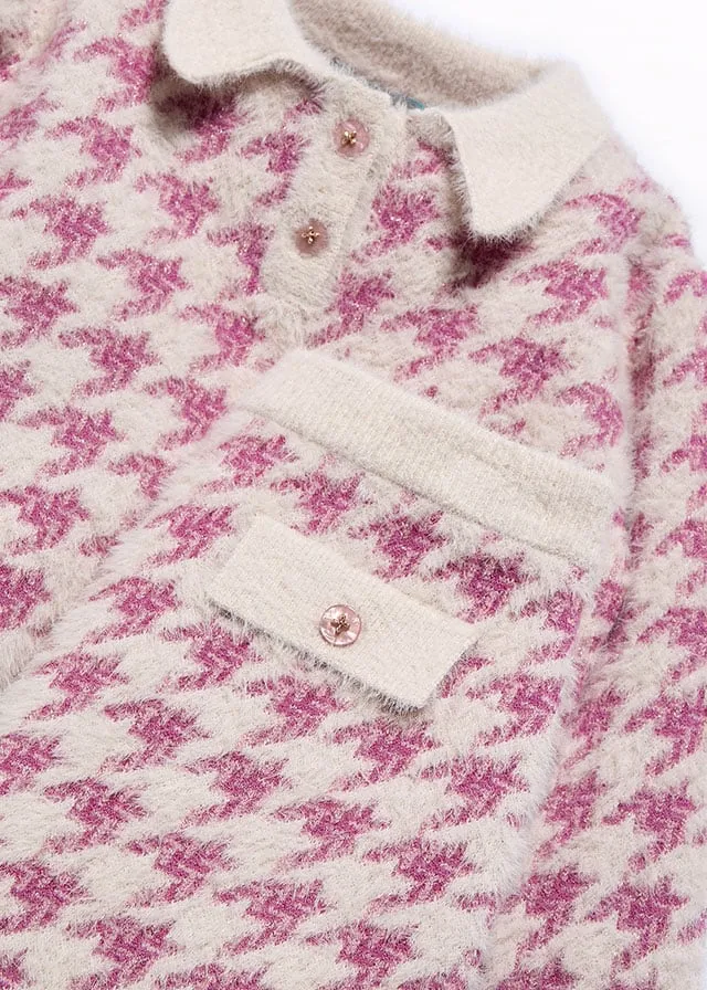 Abel & Lula 5545 Houndstooth Knit Skirt Set In Stock Now