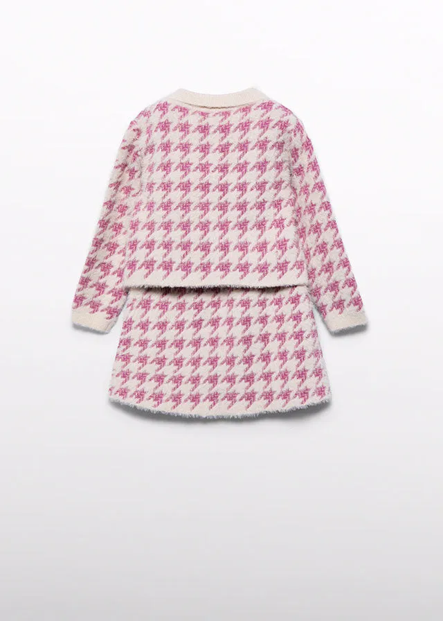 Abel & Lula 5545 Houndstooth Knit Skirt Set In Stock Now