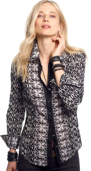 ABSTRACT TILE BUTTON DOWN SHIRT