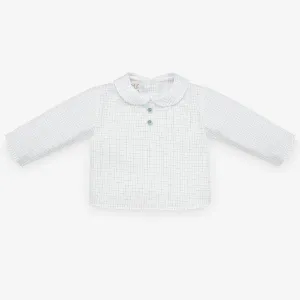 Acuario Blue Check Blouse