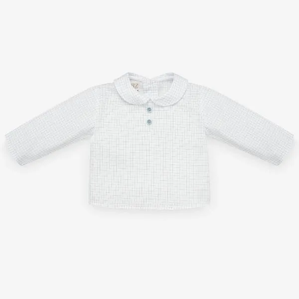 Acuario Blue Check Blouse