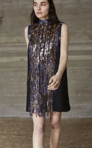 Aglet Sleeveless Shift Dress