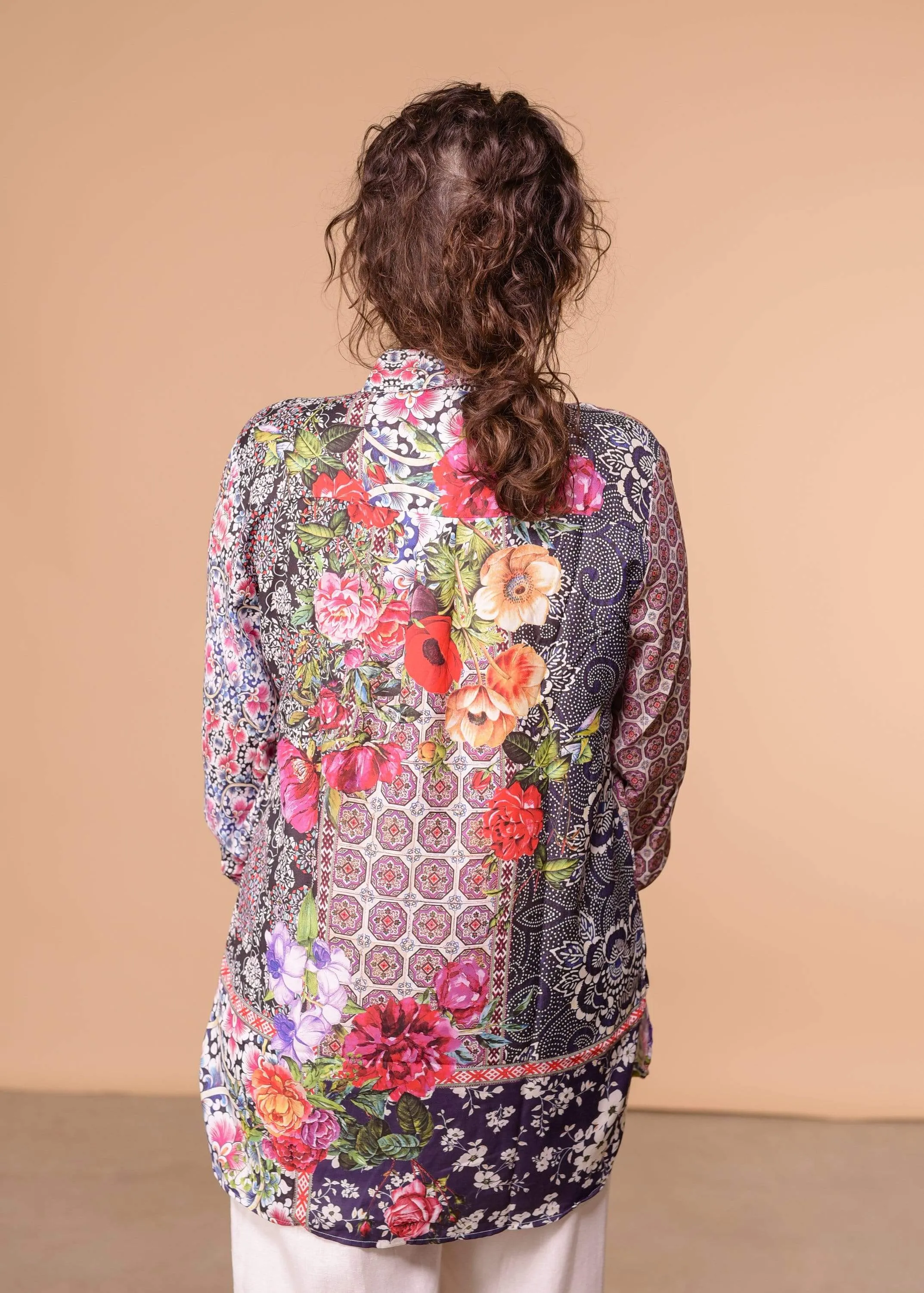 AIS Collared Blouse - Purple Floral