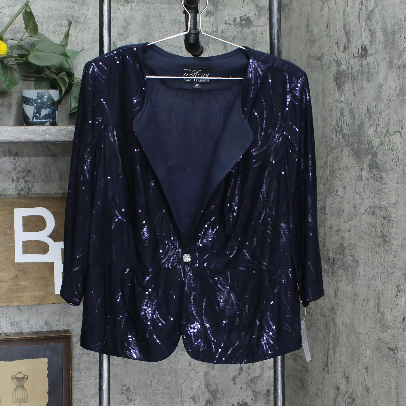 Alex Evenings Plus Size Sequin Mock Two-Piece Dress With Jacket