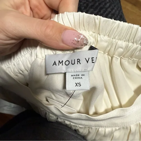 Amour Vert Blaze Pleated Recycled Sateen Skirt