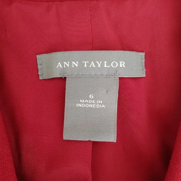 Ann Taylor Red Double Breasted Jacket Women's Size 6