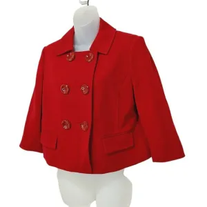 Ann Taylor Red Double Breasted Jacket Women's Size 6