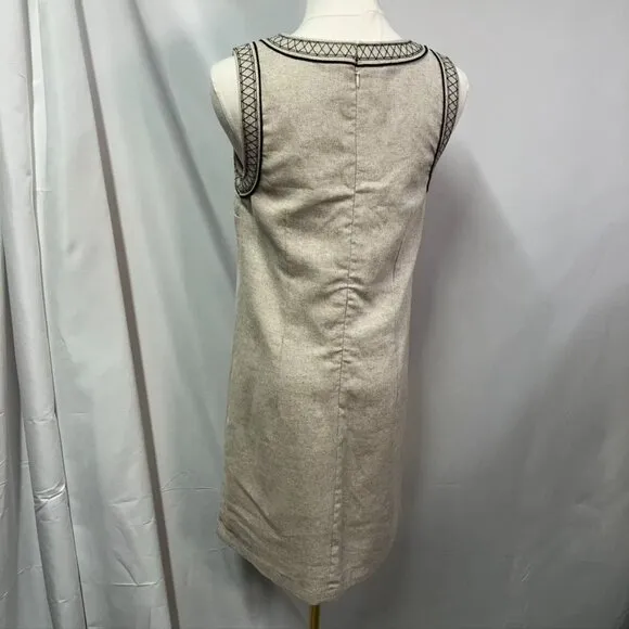 Ann Taylor Sleeveless Embroidered Shift Dress V-neck Womens 2 New Spring Preppy