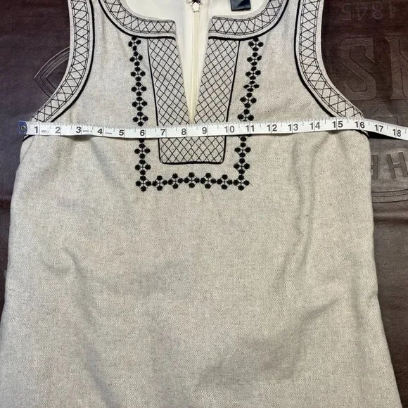 Ann Taylor Sleeveless Embroidered Shift Dress V-neck Womens 2 New Spring Preppy