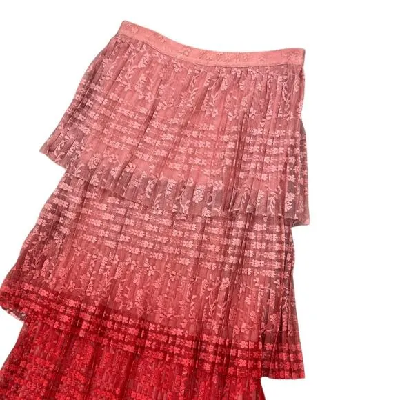 Anthropologie Maeve Brighton Tiered Midi Skirt