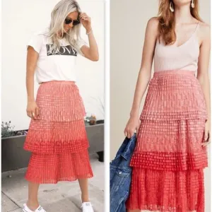 Anthropologie Maeve Brighton Tiered Midi Skirt