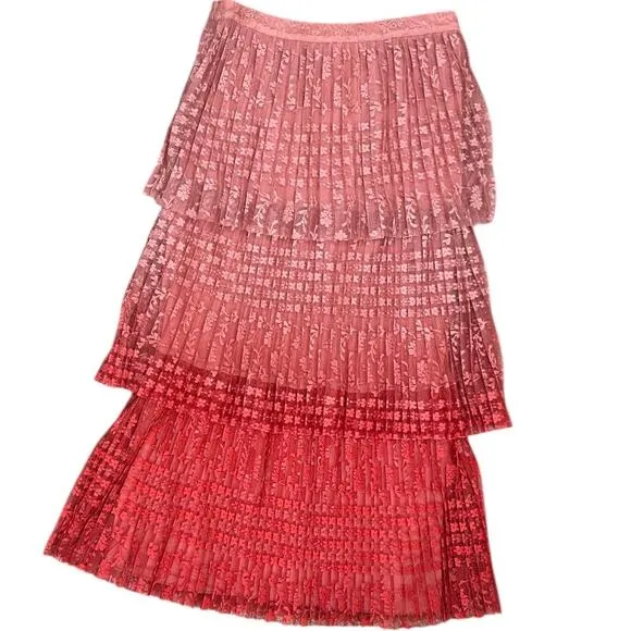 Anthropologie Maeve Brighton Tiered Midi Skirt
