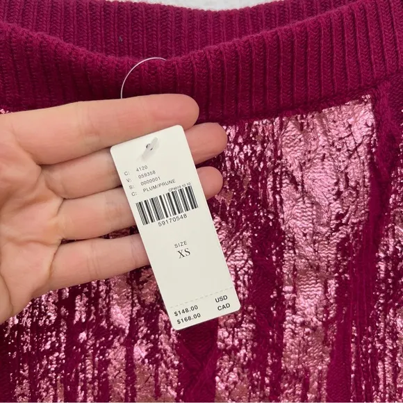 Anthropologie Rue Shimmer Sweater Knit Midi Skirt Size XS