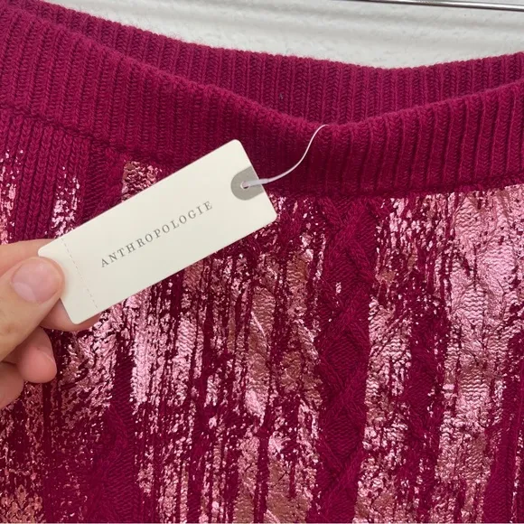 Anthropologie Rue Shimmer Sweater Knit Midi Skirt Size XS