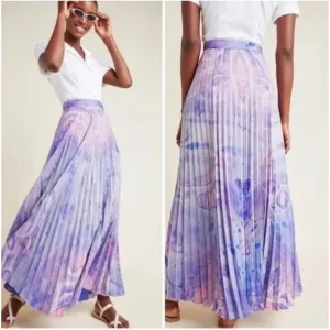 Anthropologie Siddhartha Bansal Marbled Purple TieDyed Maxi Skirt Orig$200