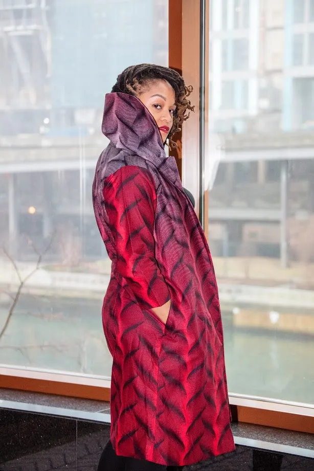 Apapa Jacket - Wine two tone