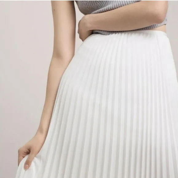 Aritzia Babaton Jude Pleated Skirt Color Block Black White Twirl Size XS NWT