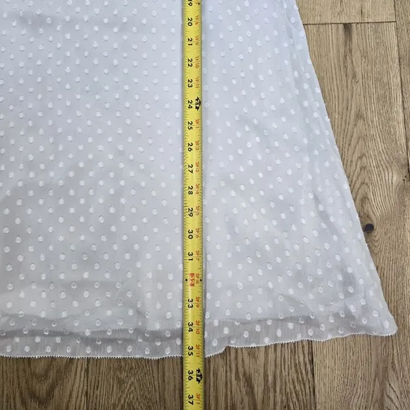 Armani Exchange Ivory Swiss Dot Shift Dress with Button Detail Size Large