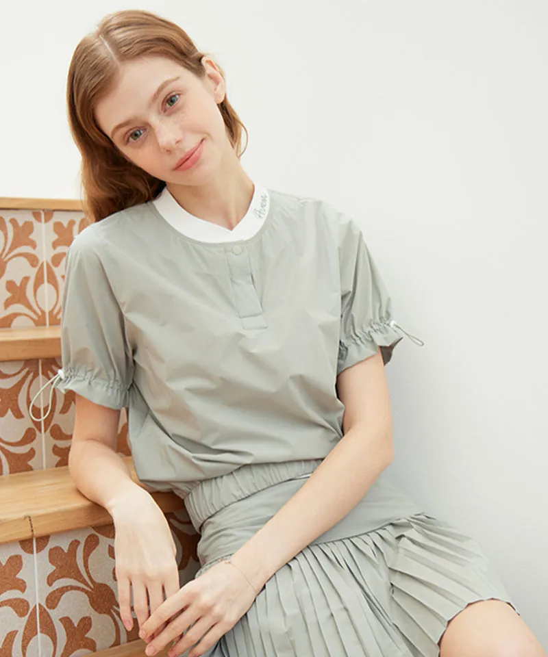 AVEN Shirring Short Sleeve Anorak - Mint