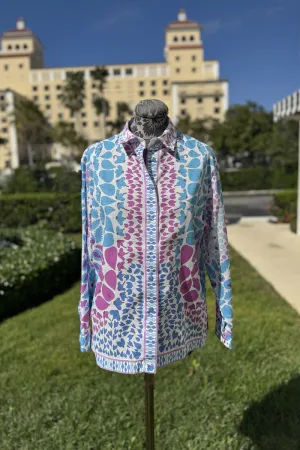 Averado Bessi Cotton Button Down Blouse in Sofia 026