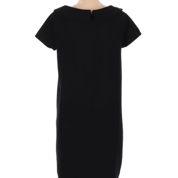 BANANA REPUBLIC SHIFT SCOOP NECK MIDI BLACK DRESS