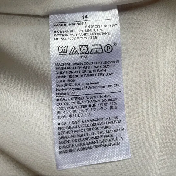 Banana Republic White Linen Button-Front Skirt